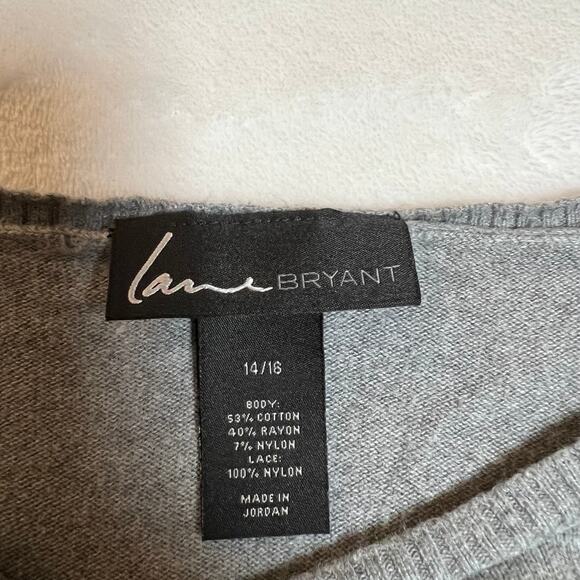 Lane Bryant Pullover Lace Trim Knit Sweater Size 14/16 Classic Minimalist - Picture 4 of 7